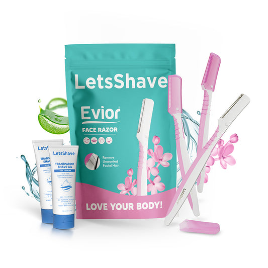 Evior Face Razor (Pack of 3) + Transparent Shave Gel x2