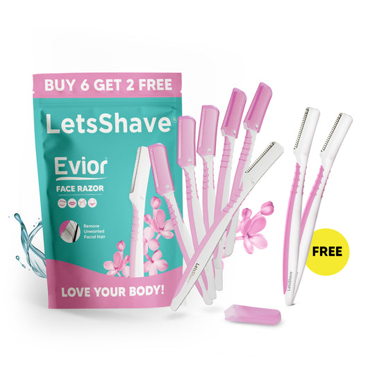 Flawless Skin, Anytime | Evior Face Razors Pack of 6 + 2 Free for Smooth & Precise Hair Removal
