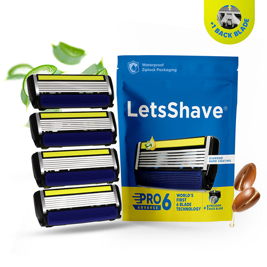 Pro 6 Advance Razor Blades – Pack of 4 Cartridges with Precision Back Blade