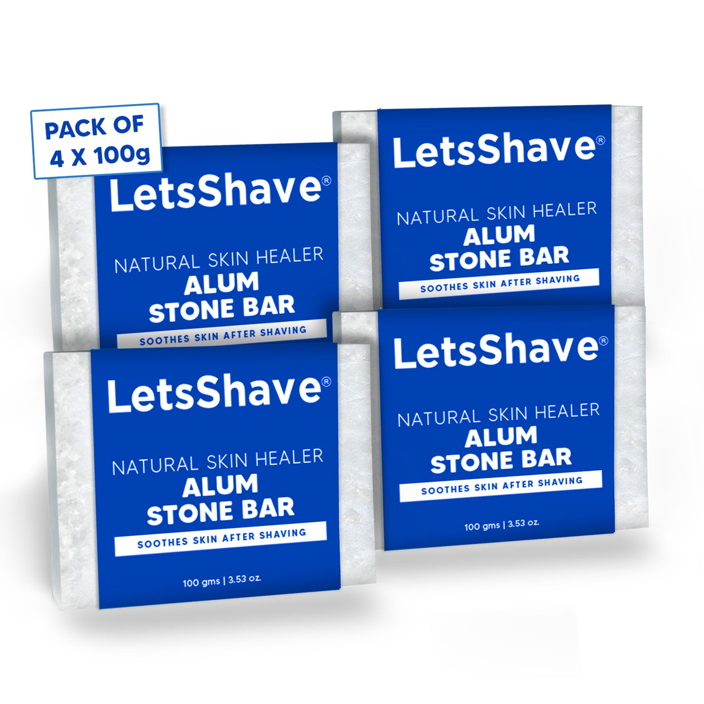 Alum Stone Bar (Fitkari) | Natural Skin Healer & After Shave Care 100g(Pack of 4)