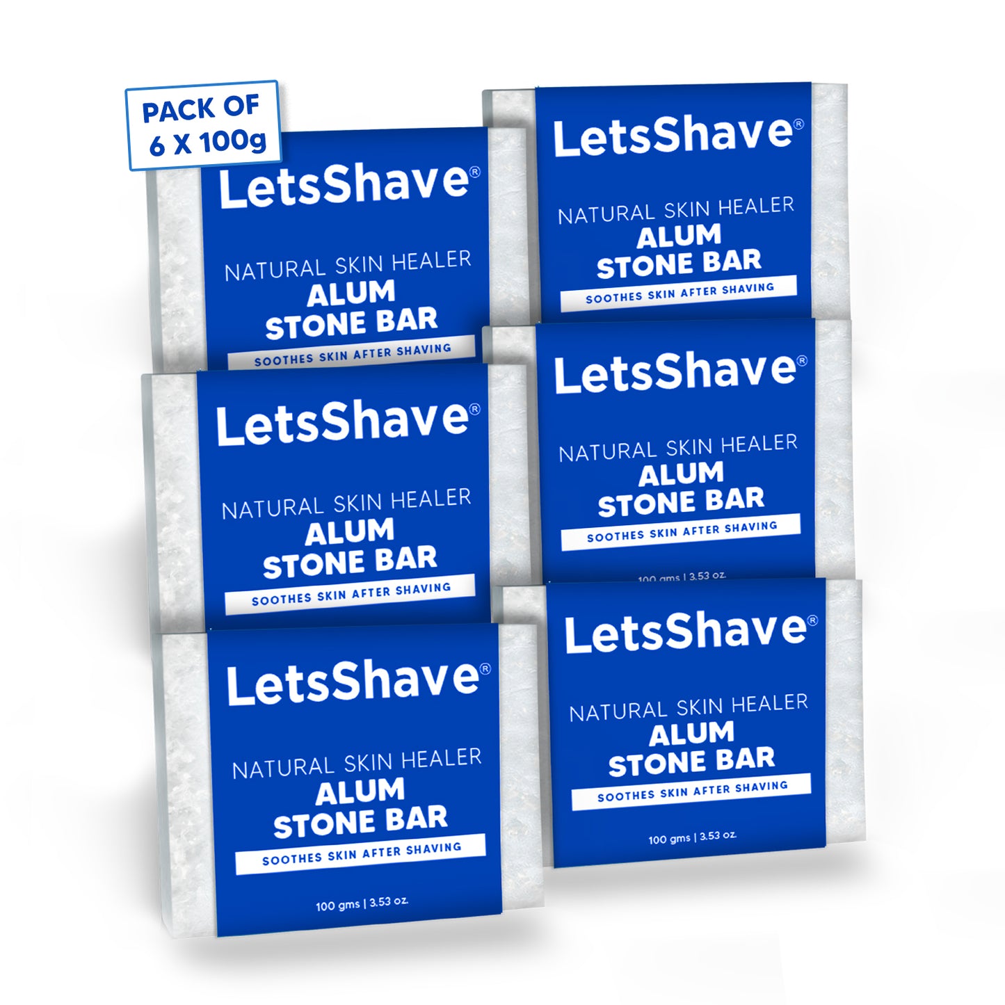 Alum Stone Bar (Fitkari) | Natural Skin Healer & After Shave Care 100g(Pack of 6)