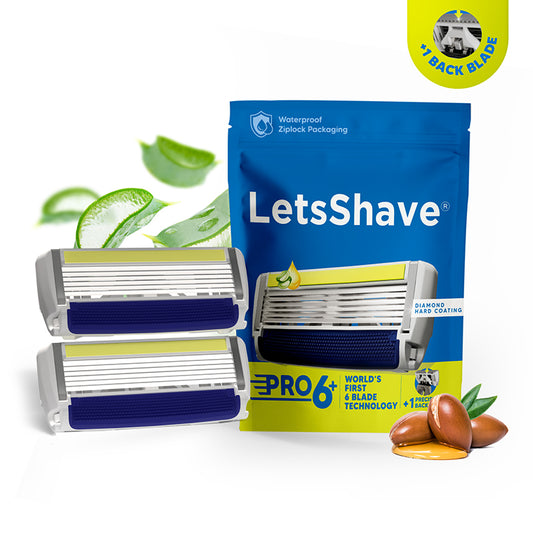 Pro 6+ Razor Blades – Pack of 2 Cartridges with Precision Back Blade