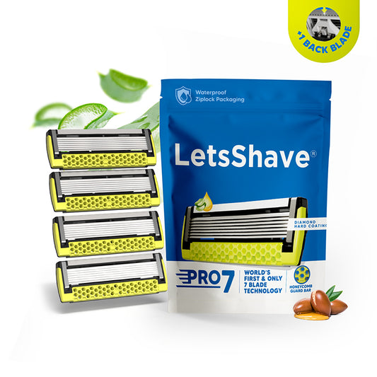 Pro 7 Razor Blades – Pack of 4 Cartridges with Precision Back Blade