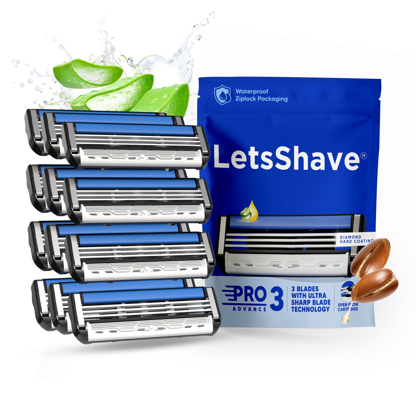 Pro 3 Advance Razor Blades ( Pack of 12 ) | Ultra Sharp 3 Blade Razor For Men