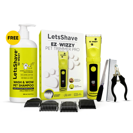 EZ-WIZZY Pet Trimmer Pro Grooming Kit + FREE Tool Kit + FREE Pet Shampoo | Everything for Your Pet's Best Look