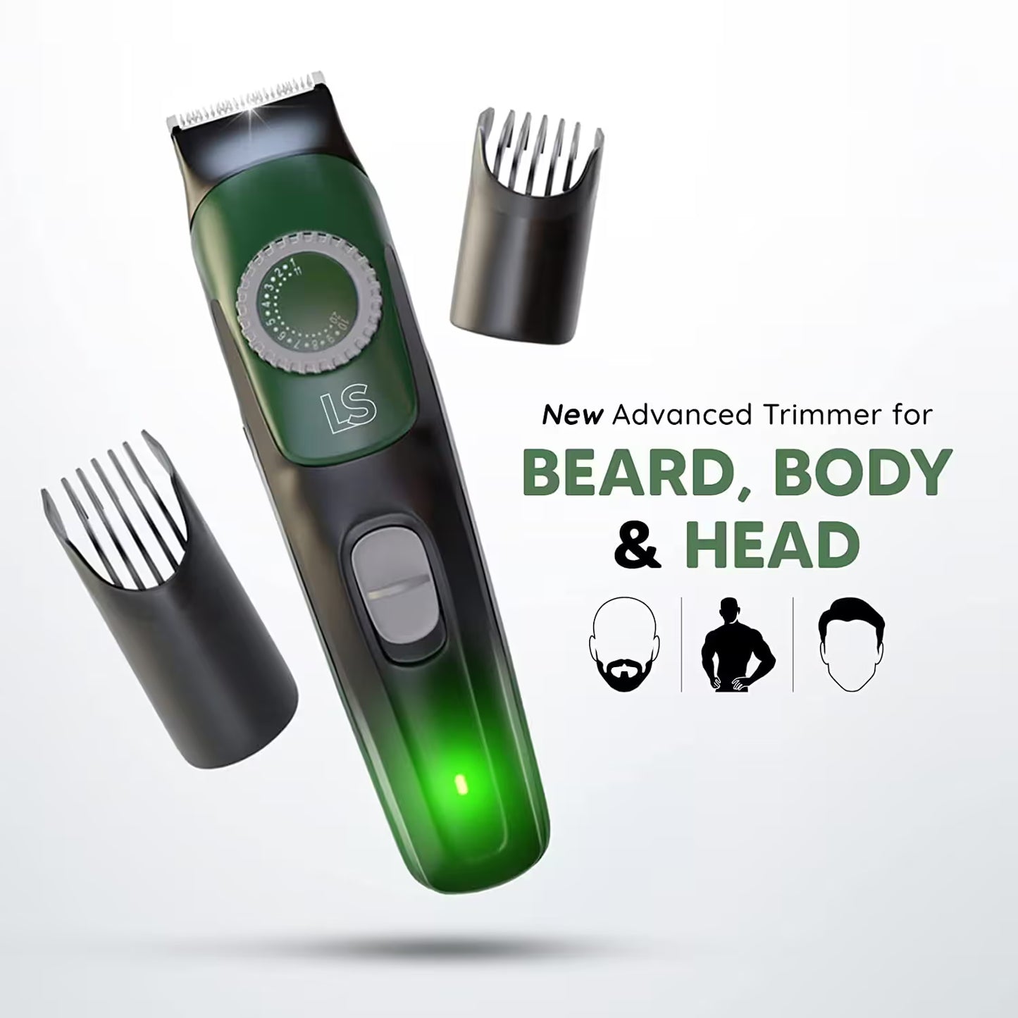 Beard, Body & Head Trimmer | 38 Precision Length Settings | Self-Sharpening Stainless Steel Blades | Corded & Cordless