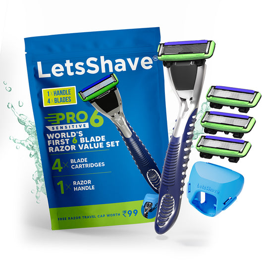 Pro 6 Sensitive Razor Value Set – World’s First 6-Blade Razor