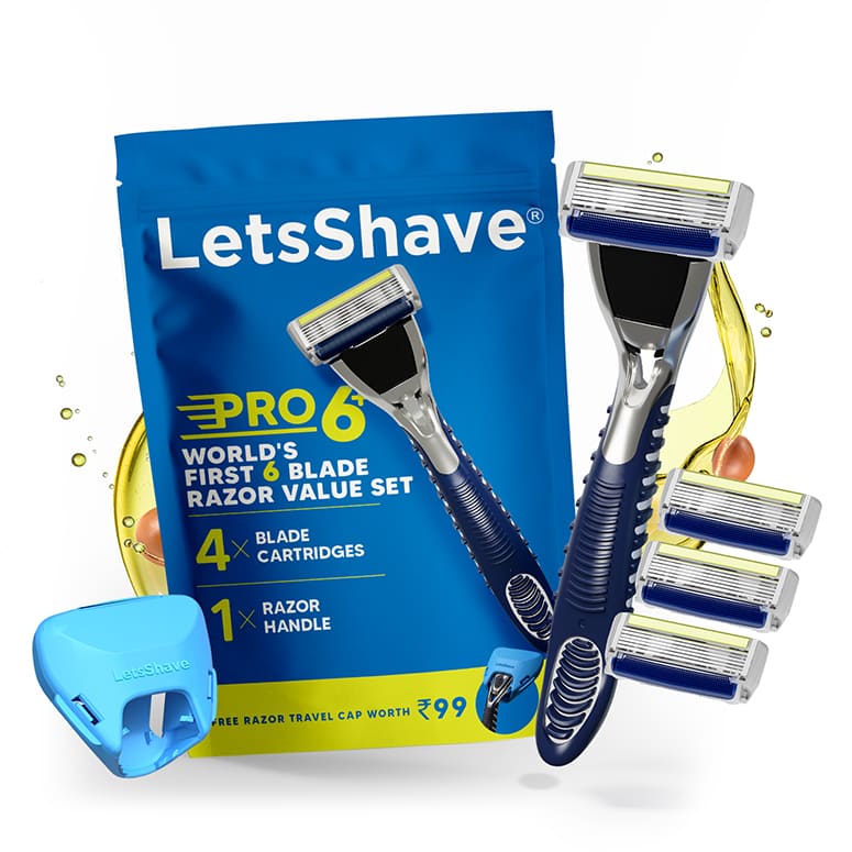 LetsShave Pro 6 Plus Razor Value Set – 6 Blade Razo