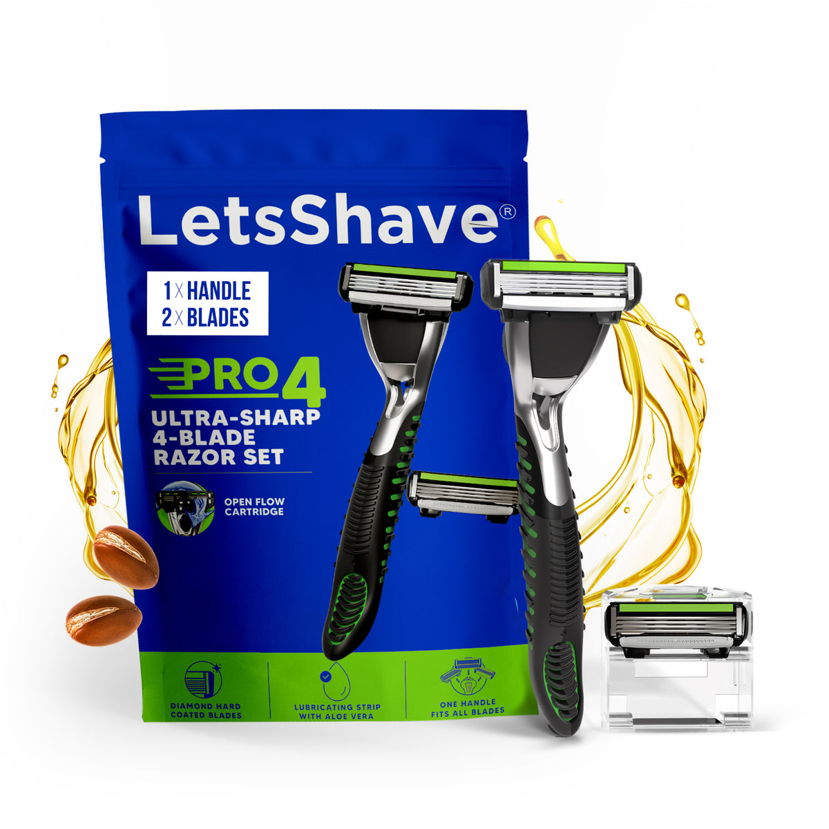 Pro 4 Razor Set – Ultra-Sharp 4-Blade Shaving System
