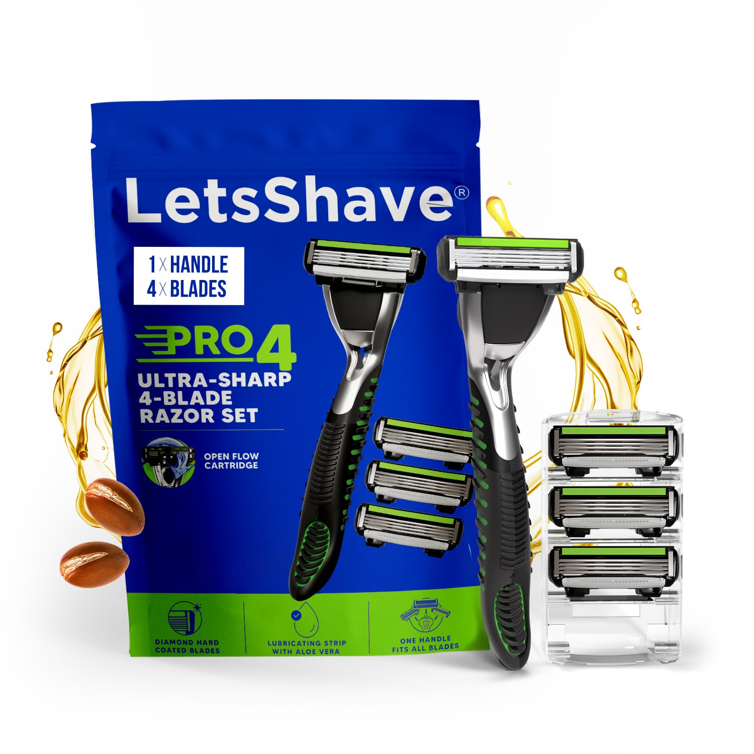 Pro 4 Razor Set – Ultra-Sharp 4-Blade Shaving System