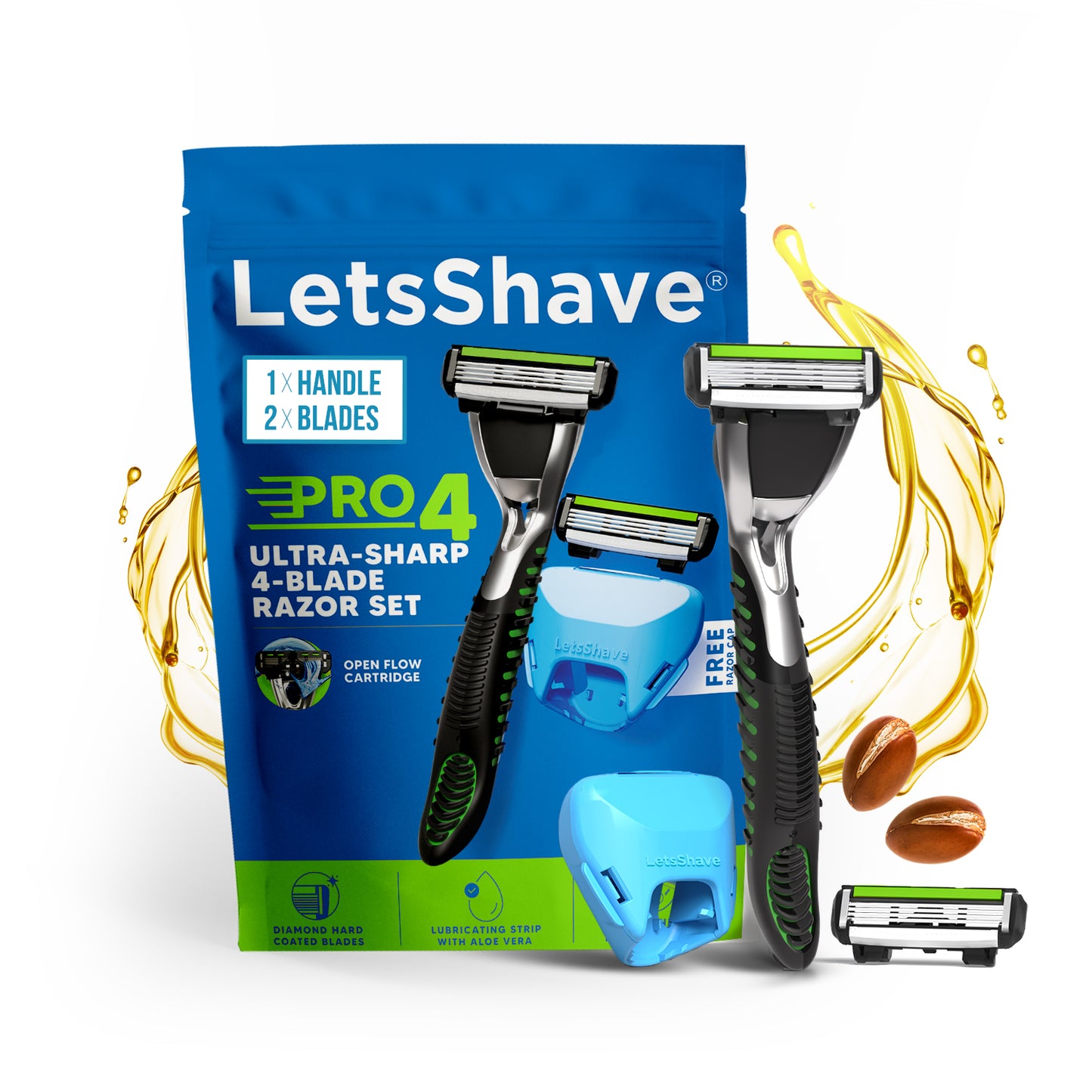 Pro 4 Razor Set – Ultra-Sharp 4-Blade Shaving System
