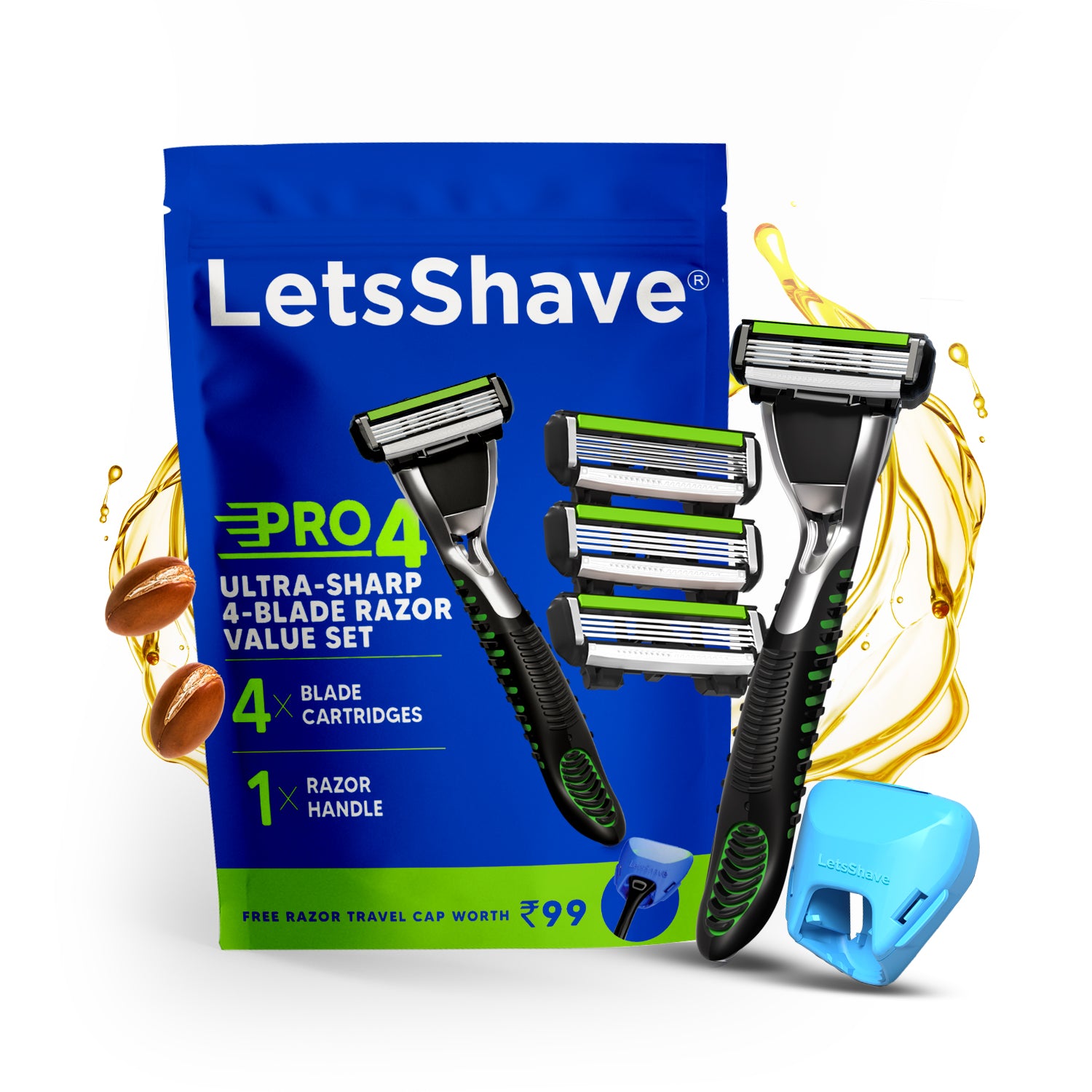Pro 4 Razor Set – Ultra-Sharp 4-Blade Shaving System