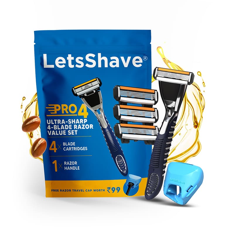 LetsShave Pro 4 Razor Value Set – 4 Blade Razor