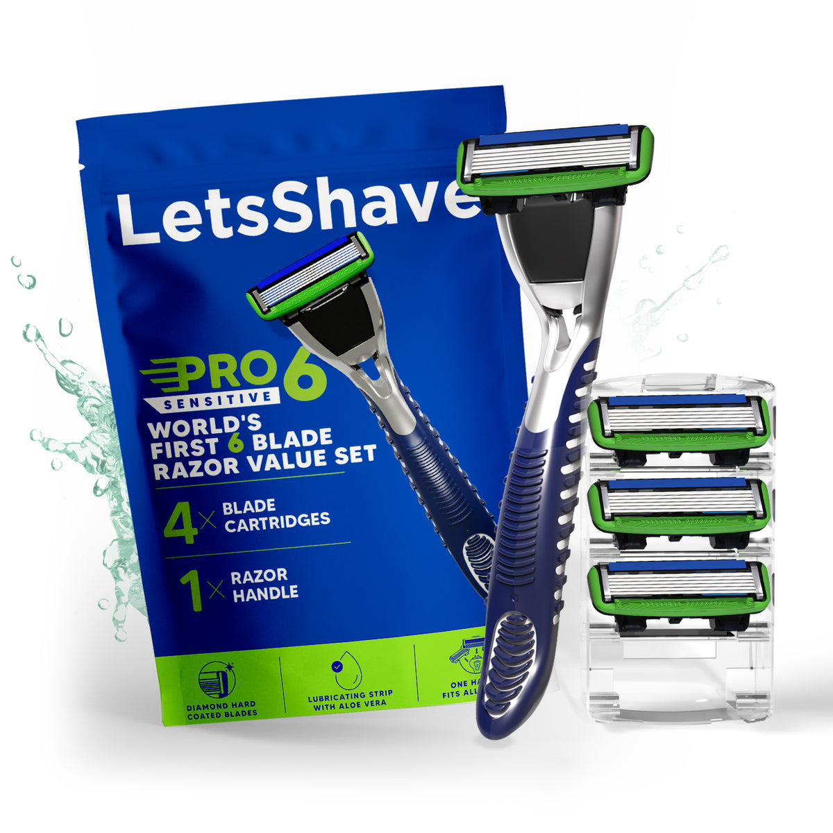 Pro 6 Sensitive Razor Value Set – World’s First 6-Blade Razor