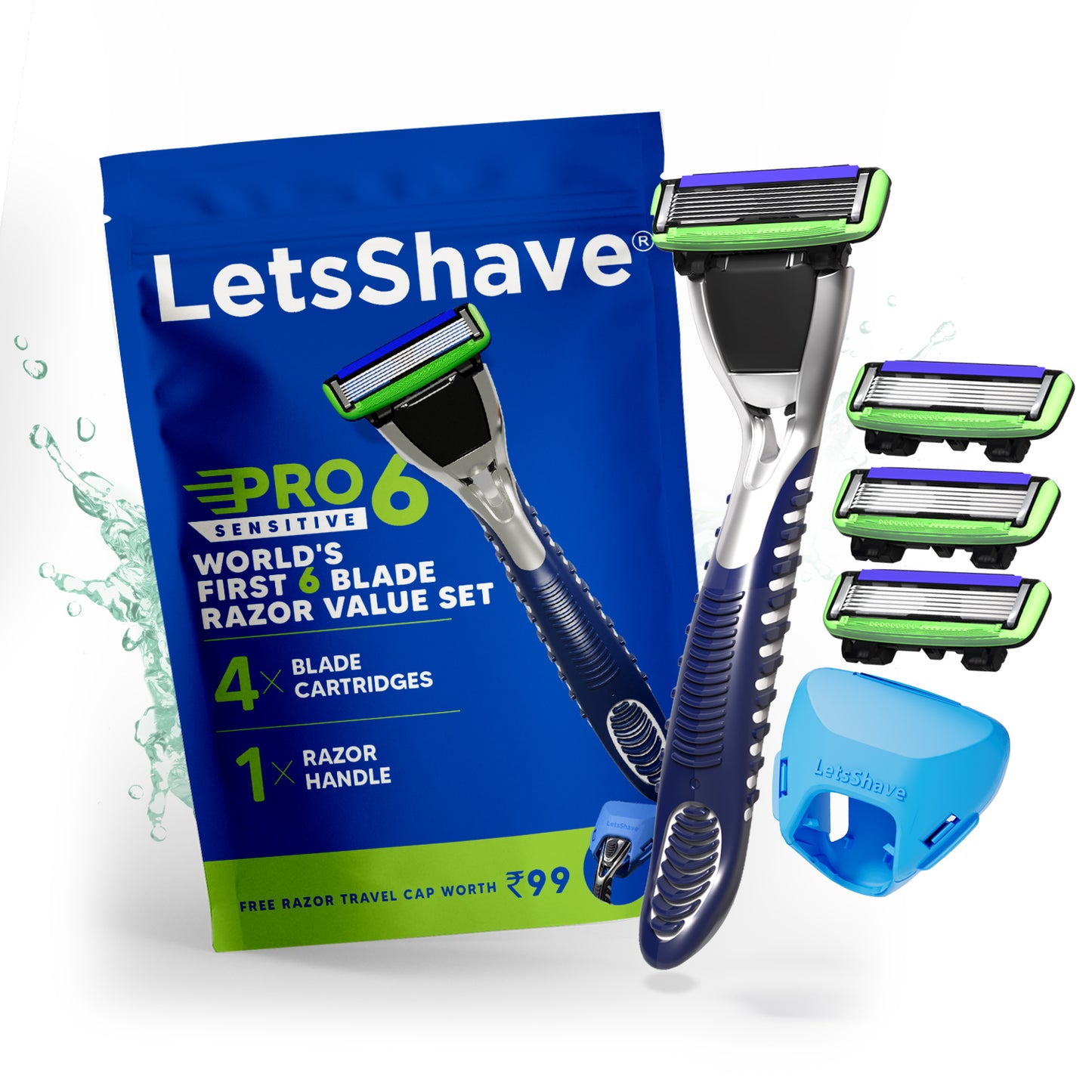 Pro 6 Sensitive Razor Value Set – World’s First 6-Blade Razor