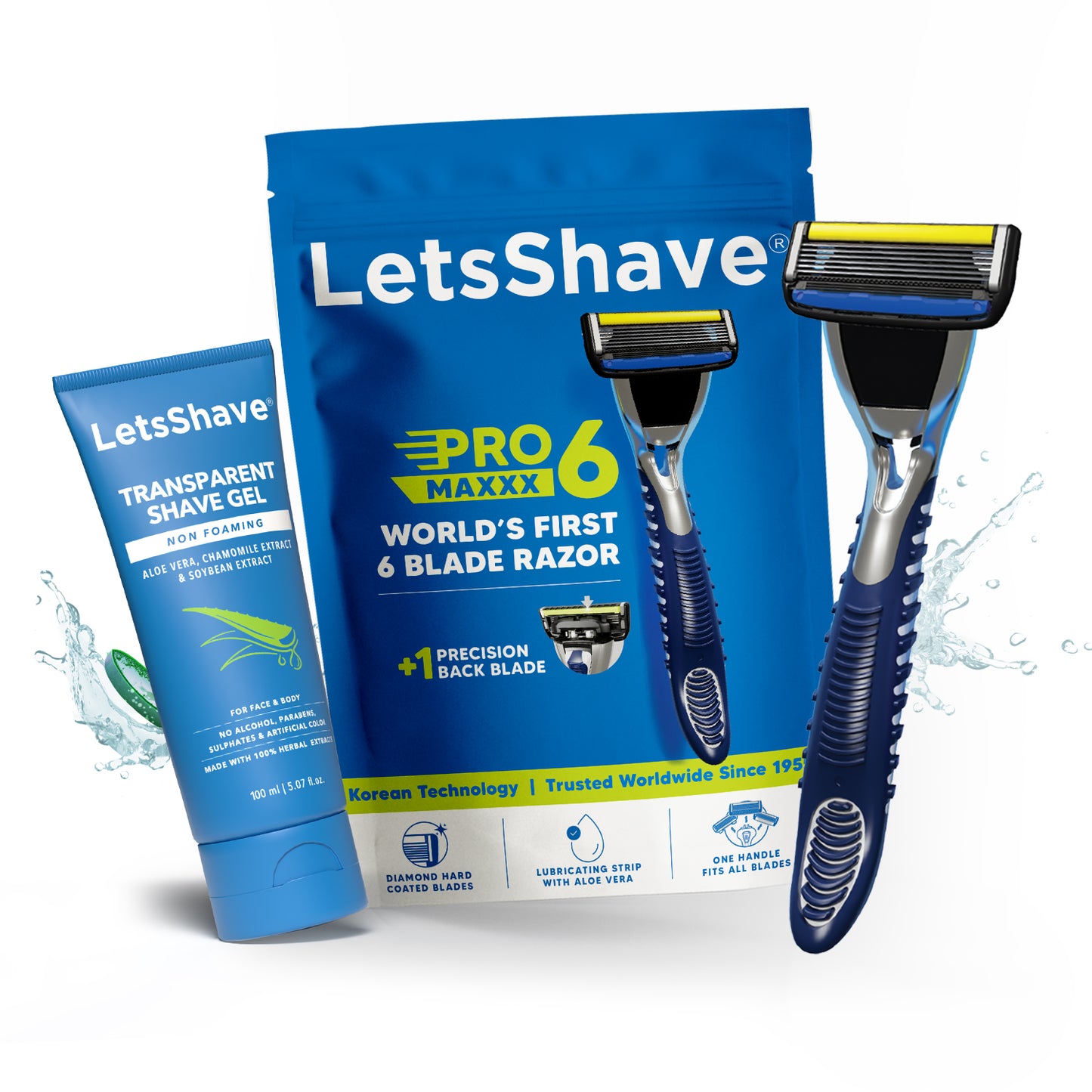 PRO 6 MAXXX One-Month Shaving Kit – World’s First 6-Blade Razor with Complete Shave Care
