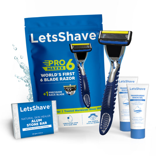PRO 6 MAXXX One-Month Shaving Kit – World’s First 6-Blade Razor with Complete Shave Care