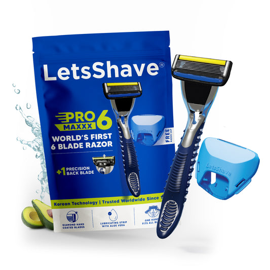 Pro 6 Maxxx Razor Set for Men With Back Blade | World's First 6 Blades Razor