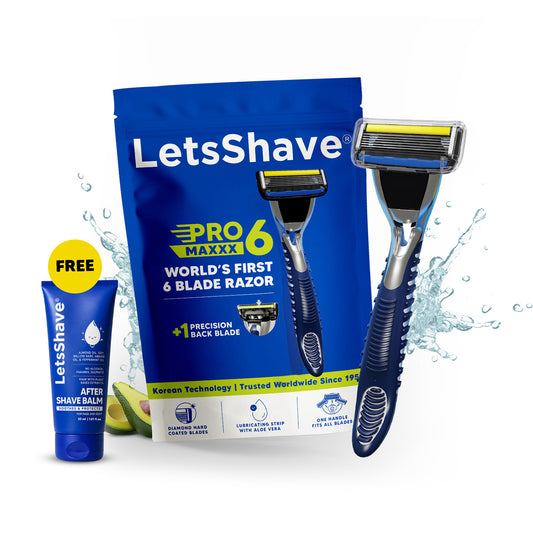 Pro 6 Maxxx Razor Set for Men With Back Blade | World's First 6 Blades Razor