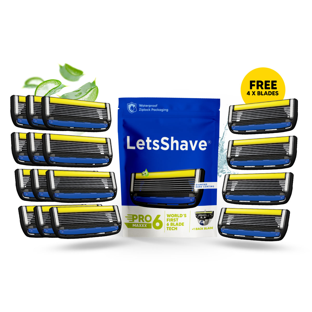Pro 6 Maxxx | Razor Blade Refills for Men | Buy 12 + Get 4 FREE | 16 Cartridges Total
