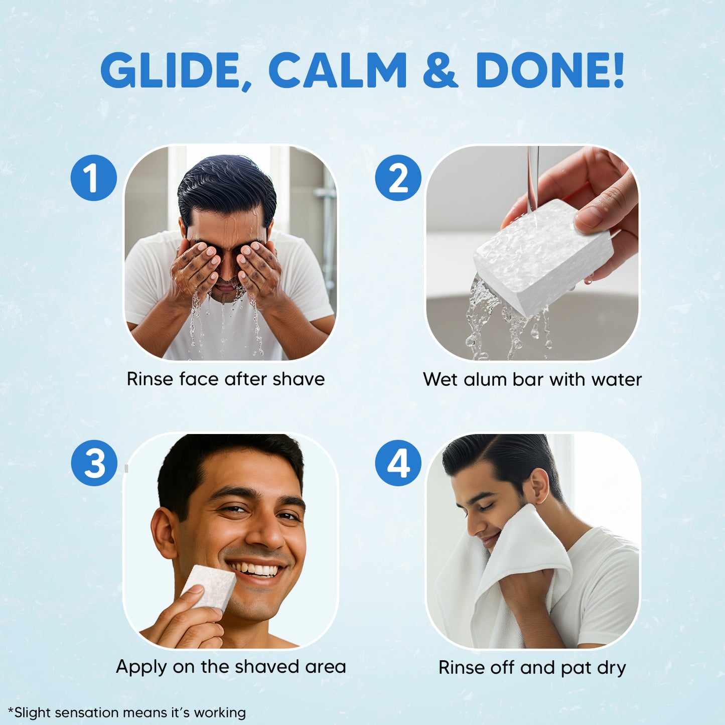Shave Foam & Alum Stone Bar Combo | Coconut Oil, Menthol & Natural Skin Healer