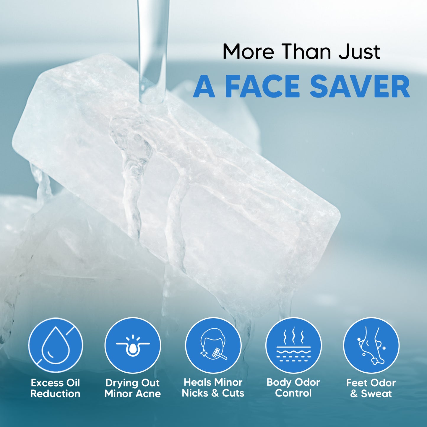 Shave Foam & Alum Stone Bar Combo | Coconut Oil, Menthol & Natural Skin Healer