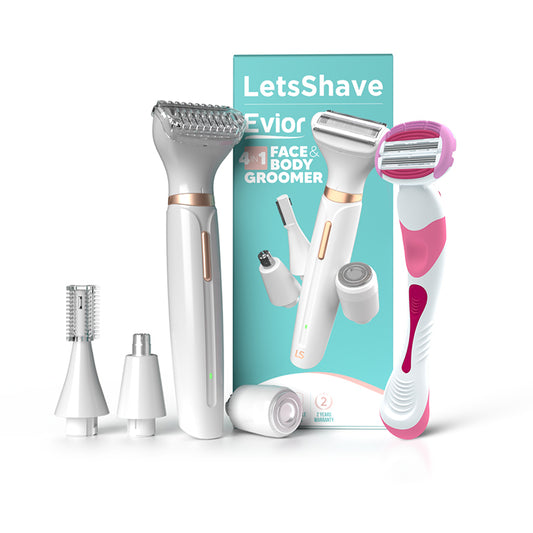 Evior 4-in-1 Face & Body Groomer with Evior 6 Razor